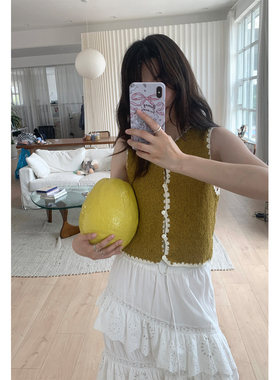 Tetu STUDIO 2024SS【折扣7折 】肌理感手工编织夏季无袖短上衣