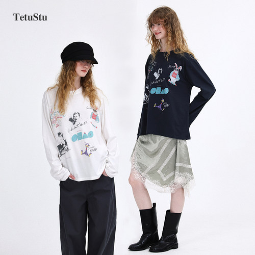 Tetu STUDIO 2026SS 意大利涂鸦艺术感宽松长袖T恤