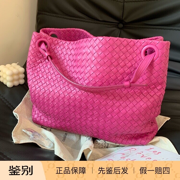 二手BV葆蝶家 玫紫色羊皮编织二奢女士包