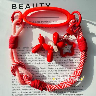 新年红色气球狗编织冰霸杯杯套