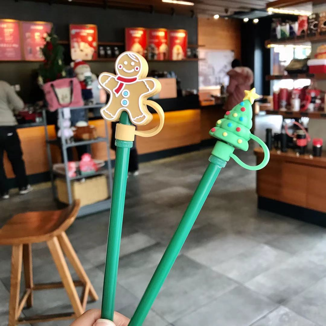 ins风可爱卡通姜饼人硅胶吸管塞