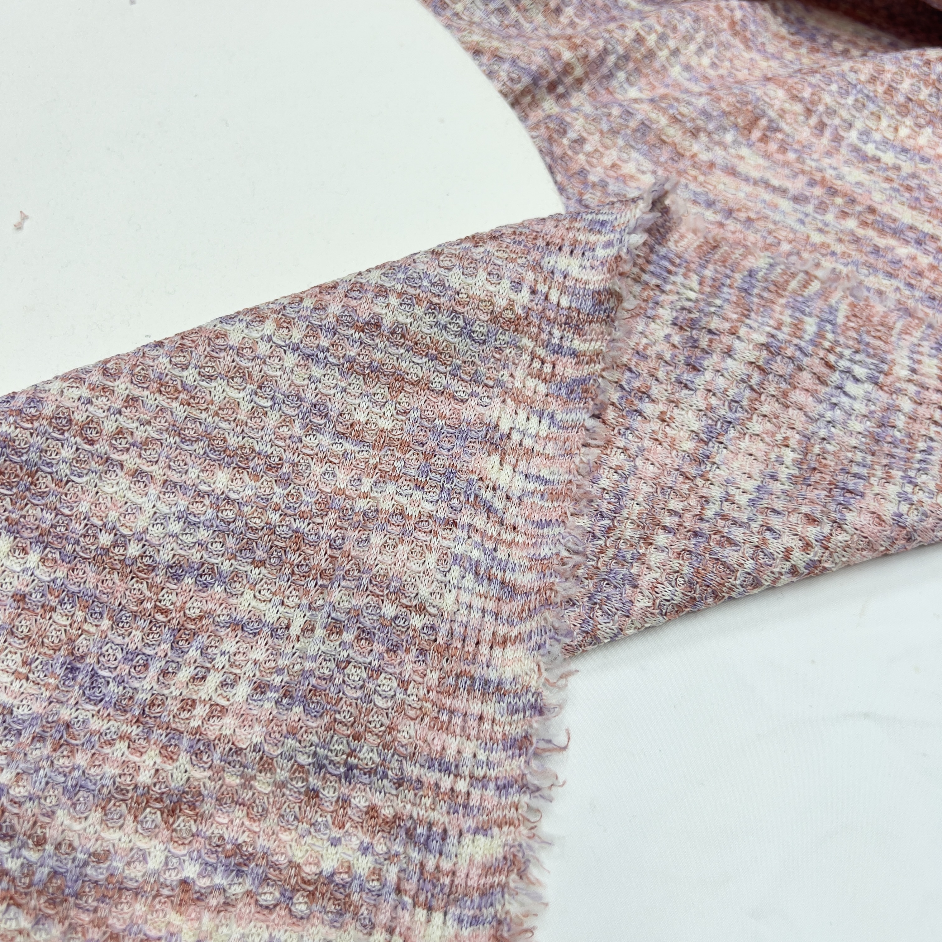 针织布料 小香线衣色织花纱粉紫弹力打底上衣连衣裙服装手工面料