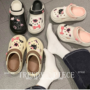 DIY洞洞凉鞋女夏防臭外传踩屎感拖鞋两用防滑防臭沙滩全包洞洞鞋