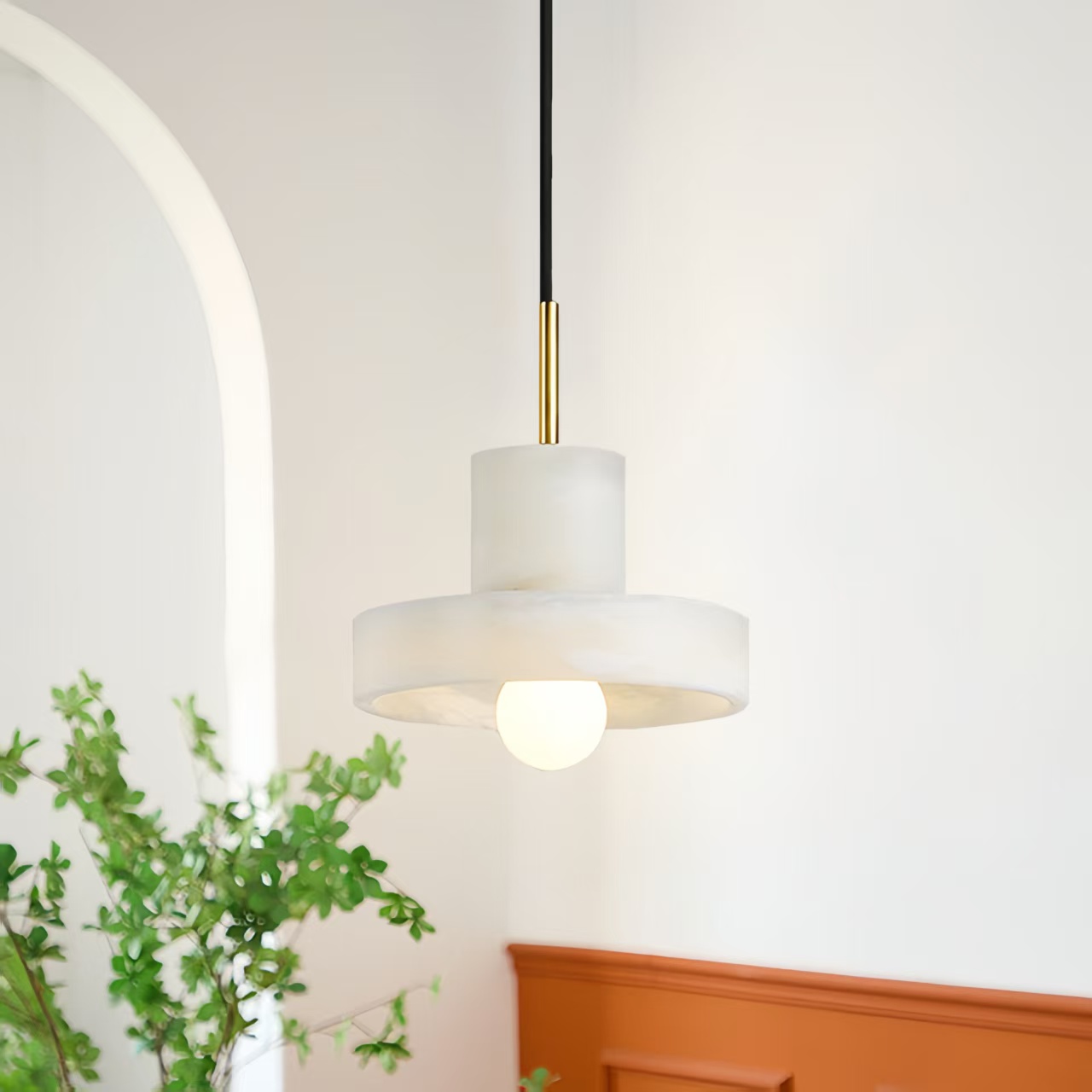 进口西班牙云石吊灯餐厅吧台吊灯轻奢设计师款创意个性卧室床头灯