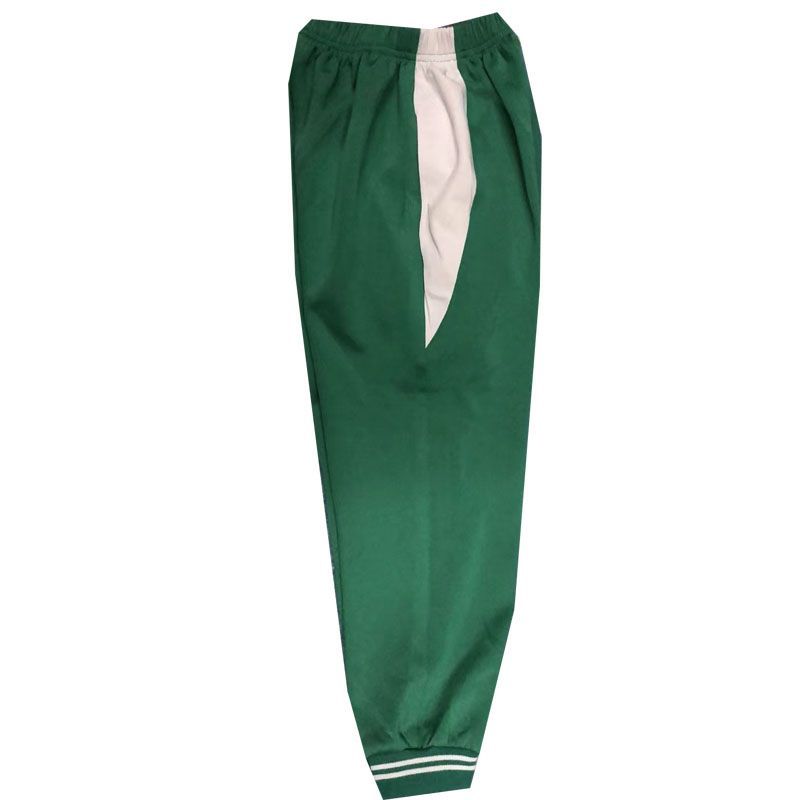 春秋冬装校服校裤运动服长裤绿色间白边束脚两杠运动裤加绒裤秋裤