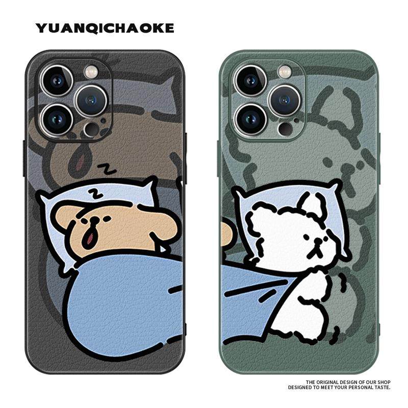秀恩爱线条小狗~苹果16小米15搞怪iPhone14羊皮13pro手机壳mate70华为k80荣耀300vivox200