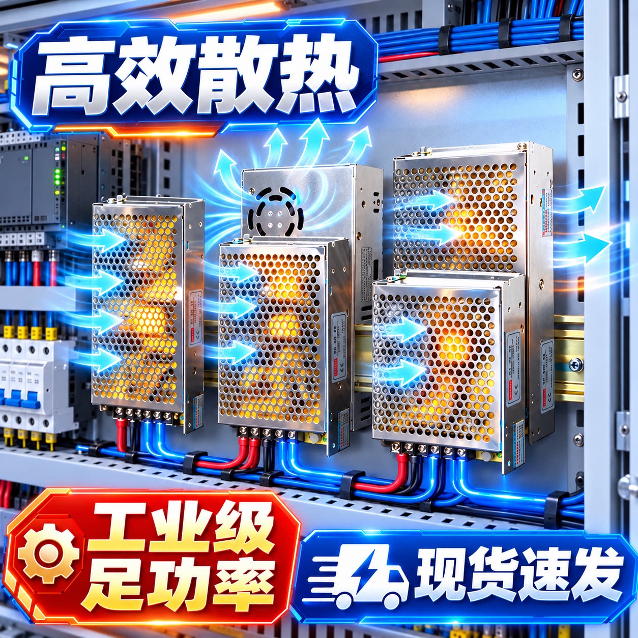 明伟AC380V转DC直流12V24V开关电源SV-60W120W350W变压器5A
