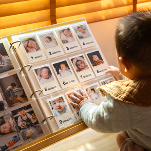 青空馆影集配件儿童成长相册自粘透明插页袋周岁月份数字卡日志卡