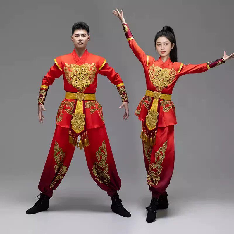打鼓演出服装打大鼓成人鼓舞开场舞舞龙表演喜庆舞蹈男女腰鼓锣鼓