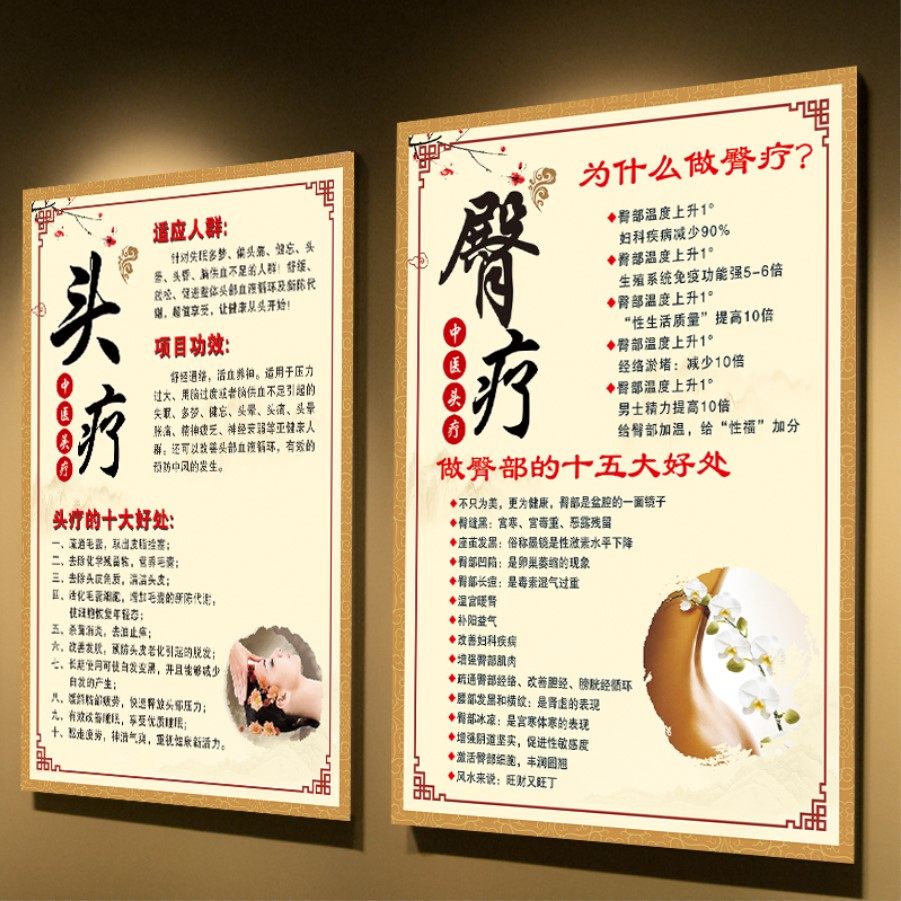 臀疗头疗的好处海报广告墙贴挂图头道汤的功效挂画美容养生宣传画