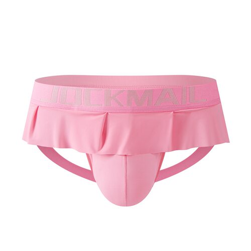 JOCKMAIL 男士内裤U凸囊袋丁字裤荷叶边丝滑亲肤性感低腰双丁裤