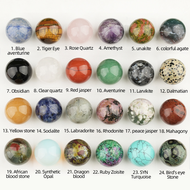 25mm无孔天然石头圆球珠子