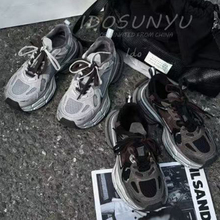 ido真皮加绒老爹鞋女2025冬新款时尚百搭厚底增高保暖休闲运动鞋