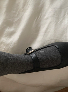 一些秋冬色~无骨袜 氛围感灰色袜 奶咖黑白中筒女配乐福鞋小皮鞋