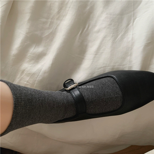 一些秋冬色~无骨袜 氛围感灰色袜 奶咖黑白中筒女配乐福鞋小皮鞋