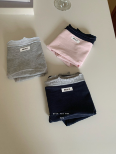 韩系小标～加长裆部 拼色棉质内裤女 中腰包臀棉裆三角