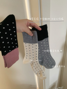 有点可爱的小圆点羊毛袜~无骨袜 适合忽冷忽热的天气 保暖冬日女