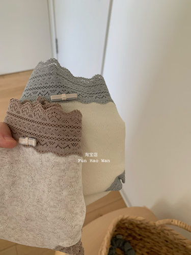 淡人系生活！加长裆部 温柔蕾丝边高含棉内裤女 舒适中腰包臀棉裆