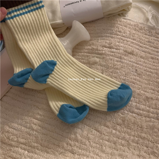 美式慵懒感中筒袜女加厚