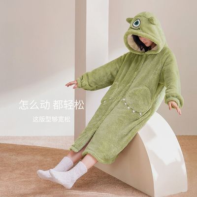 可外穿秋冬季加厚睡衣女款珊瑚绒