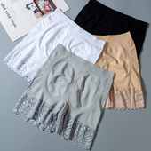 高腰收腹内裤 安全裤 薄款 蕾丝不卷边保险打底裤 二合一 女防走光夏季