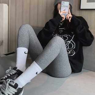 女外穿高腰秋裤 保暖棉裤 加厚冬季 秋冬大码 2025新款 灰色加绒打底裤