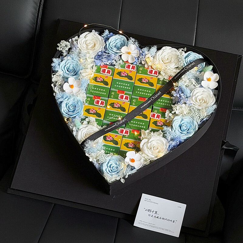 520情人节心形透明花盒包装盒生日礼物礼盒送男友老公的惊喜浪漫