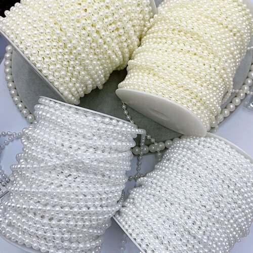 3/4/5MM圆珠连线珠饰品配件diy手工蝴蝶结古风发夹手棒花服饰辅料