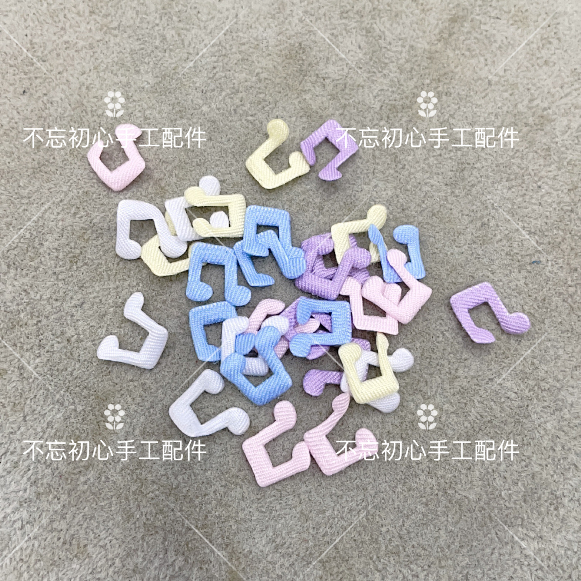 马卡龙色布艺小音符DIY手工卡套