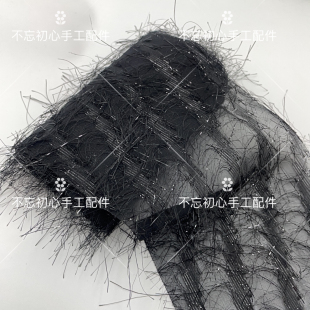 12CM羽毛长须布带DIY手工抓夹蝴蝶结在逃公主顶夹发饰品帽子材料