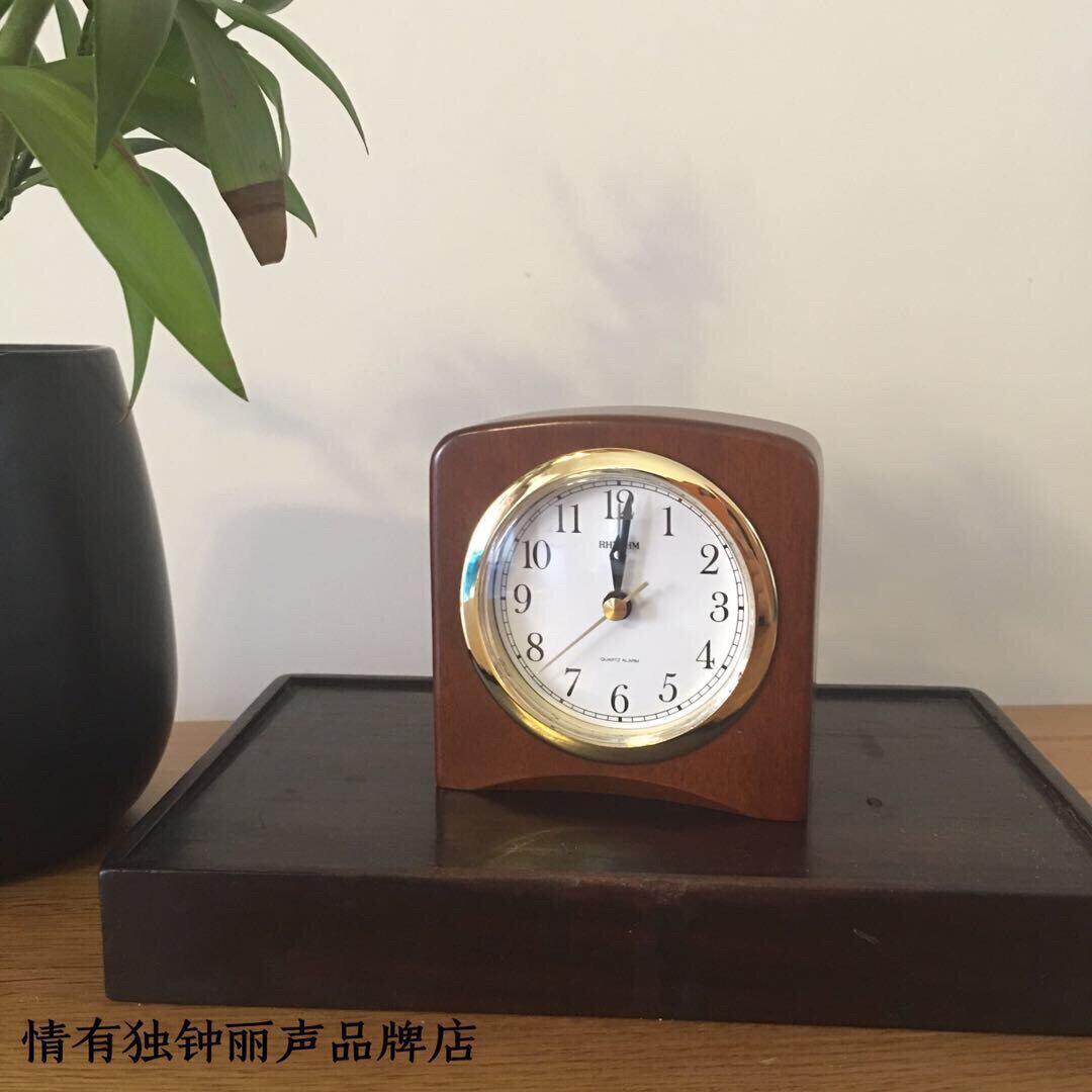 正品日本RHYTHM丽声座钟实木闹铃经典怀旧复古卧室床头CRE205/943