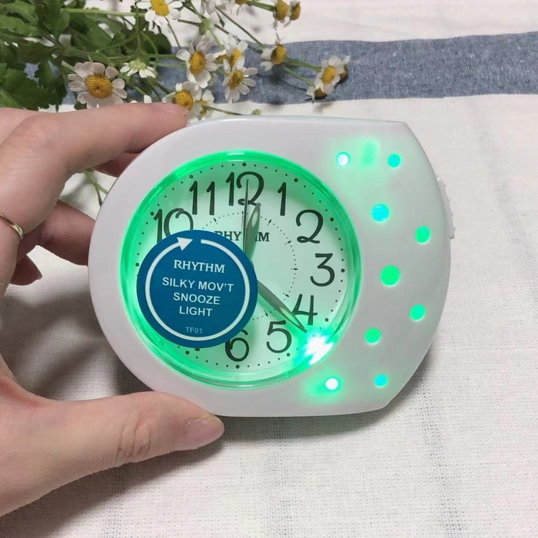 日本RHYTHM高档静音闹钟儿童夜灯