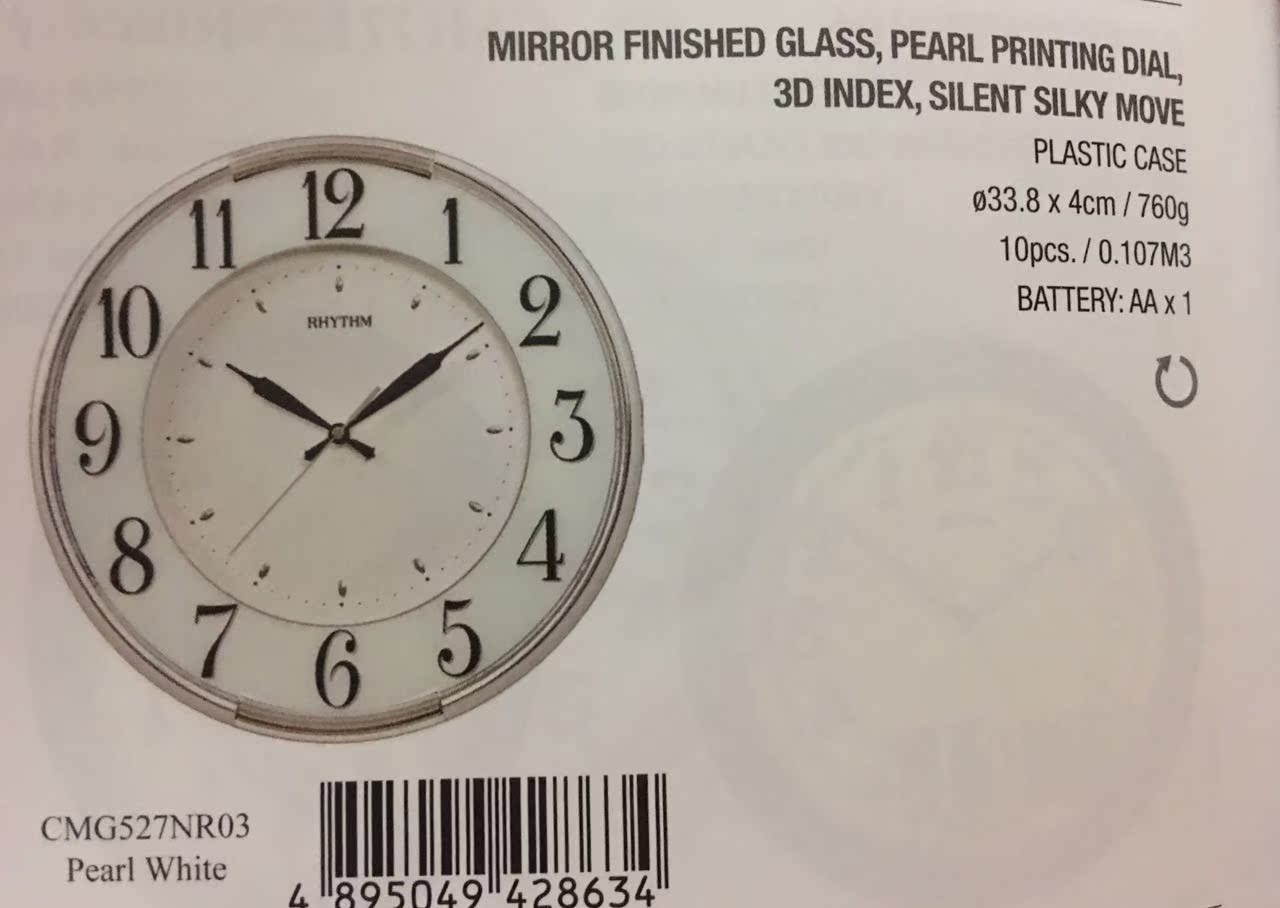 新款！正品日本RHYTHM丽声挂钟静音扫秒镜面玻璃环保树脂CMG527在类目 居家日用, 钟, 定时器/计时器中 - 来自Buy2taobao.com提供专业的淘宝代购服务
