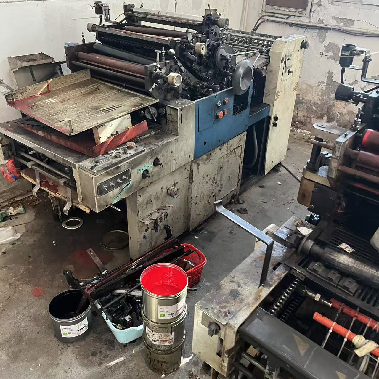 山东潍坊产47ANP两墨一水单色六开打码轻型小胶印机配件二手机