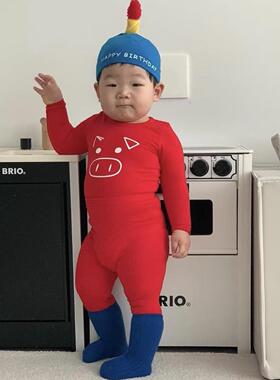 piggy超可爱居居纯棉拉架爆款秋冬宝宝家居服打底衣奶萌套装韩版