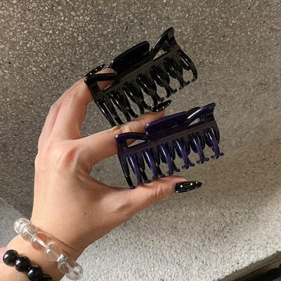 老友记瑞秋同款蓝色双齿抓夹女