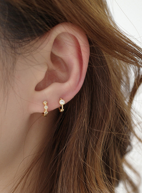 精致气质针日系复古风耳钉简约耳圈小众设计感网红ins风耳饰耳扣