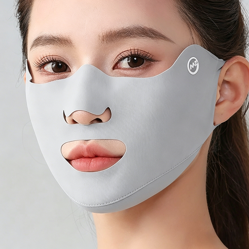 户外运动防晒口罩跑步高尔夫专用冰丝挂耳露嘴鼻面罩透气防紫外线