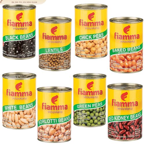 义大利进口茄汁焗豆来自Fiamma Beans的高蛋白黑豆青豌豆罐头 常