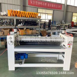 鸿腾pur加热胶辊涂胶机 单面自动上胶机木门板木皮软辊涂胶机价格