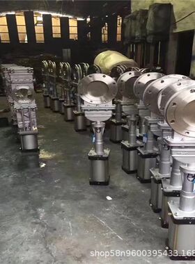 气动暗杆刀型闸阀 DMZ673H-10P 带盖污水用刀闸阀 单作用 DN250