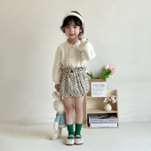 2025新款 春秋韩版 儿童毛衣女宝宝米色衣服 女童羊毛衫 小蜜糖童装