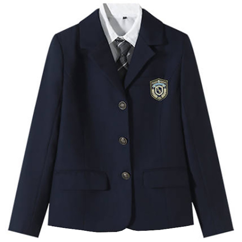 试衣间正装西装JK制服女职业三粒扣灰色黑色绀小西服女学生秋外套