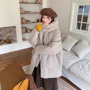 新款 版 棉服冬季 撤柜长款 韩松羽绒棉80—509宽衣加绒棉袄外中 正品
