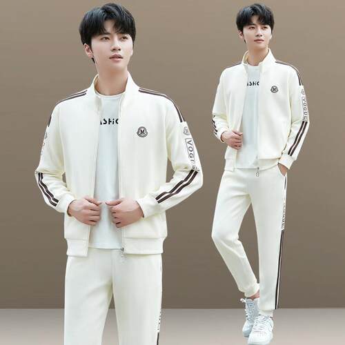 套装新跑春秋时尚牌男运动服休款闲卫73203327衣宽松步三潮件套