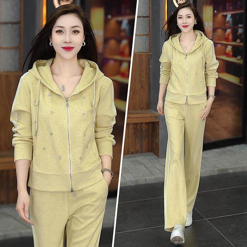 休闲运动减套装女春秋衣季新款连帽开气质龄卫妈妈装衫96577774两