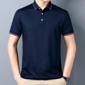 休色桑蚕丝短袖 W2822夏闲季 士时尚 中青纯年男冰丝衫 恤男 新款