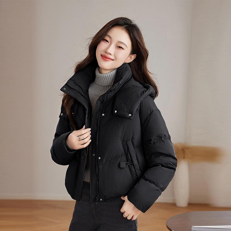 新款连冬季白鸭绒羽服女帽短款韩版面包服加厚保暖9外套 HEHE9980