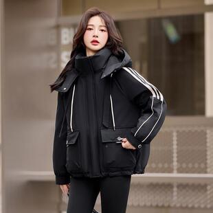 女帽式羽绒服24冬新款工尚装派克冲暖锋衣连白鸭绒时CY8107-1保外