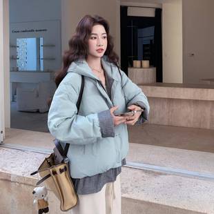 假两件羽绒服女款款冬拼季新巨好c07-891看的小个接子短款绒面包